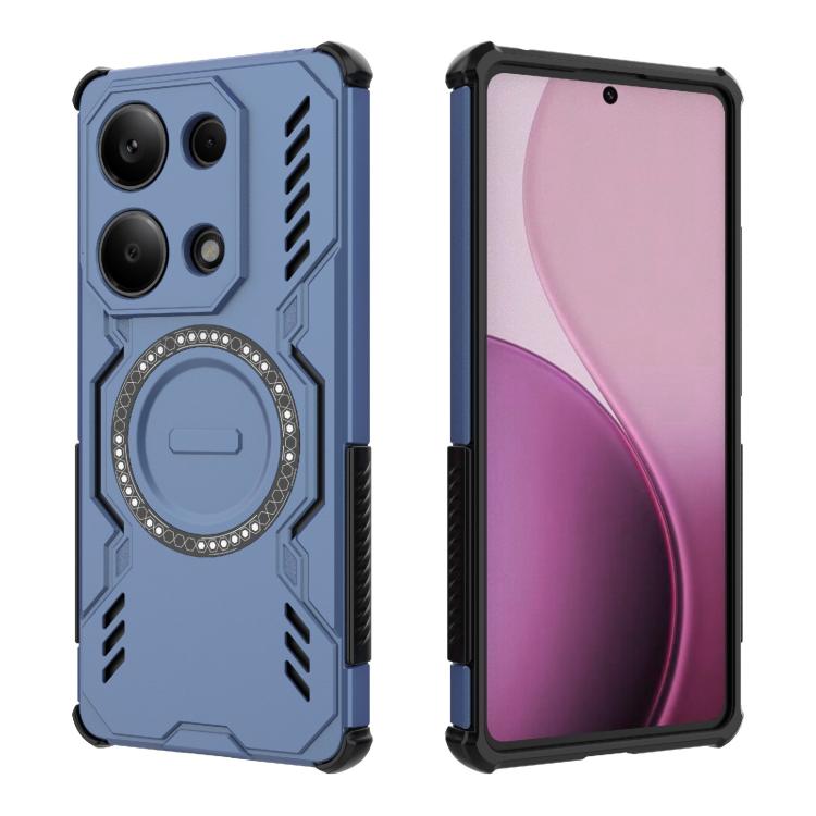 For Redmi Note 13 Pro 4G Global Butterfly Armor MagSafe Magnetic Ring Shockproof Phone Case