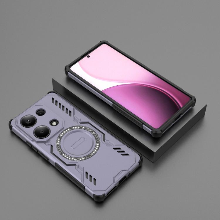 For Redmi Note 13 Pro 4G Global Butterfly Armor MagSafe Magnetic Ring Shockproof Phone Case