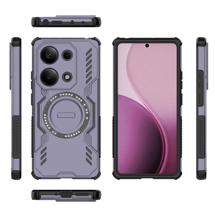 For Redmi Note 13 Pro 4G Global Butterfly Armor MagSafe Magnetic Ring Shockproof Phone Case