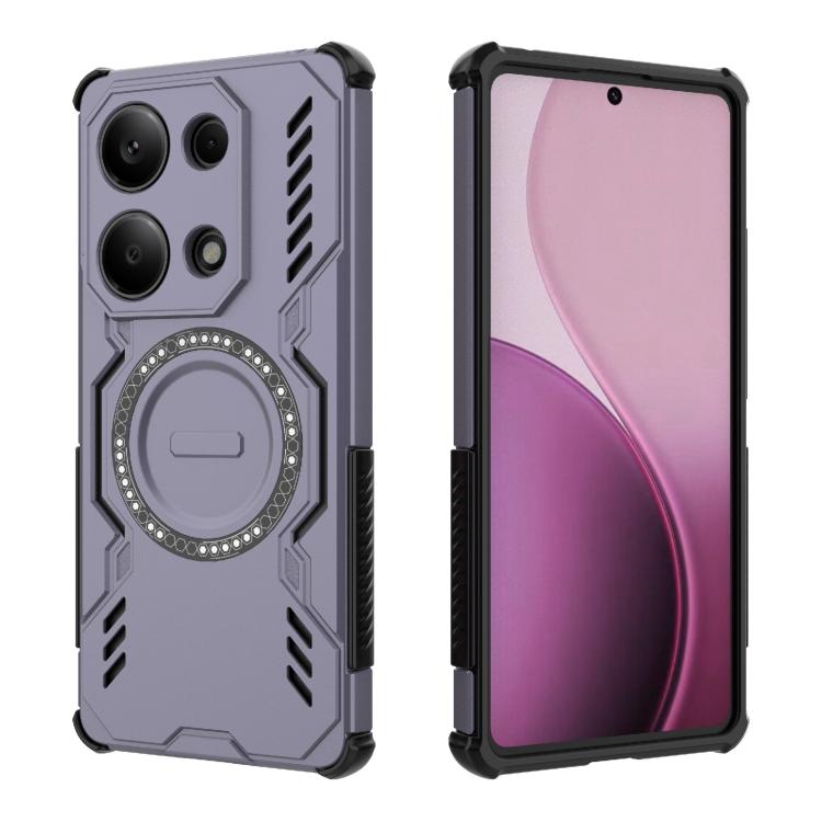 For Redmi Note 13 Pro 4G Global Butterfly Armor MagSafe Magnetic Ring Shockproof Phone Case