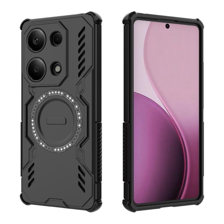 For Redmi Note 13 Pro 4G Global Butterfly Armor MagSafe Magnetic Ring Shockproof Phone Case