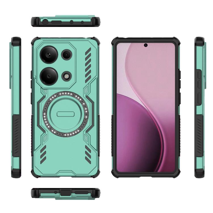 For Redmi Note 13 Pro 4G Global Butterfly Armor MagSafe Magnetic Ring Shockproof Phone Case