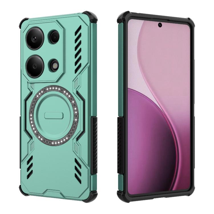 For Redmi Note 13 Pro 4G Global Butterfly Armor MagSafe Magnetic Ring Shockproof Phone Case