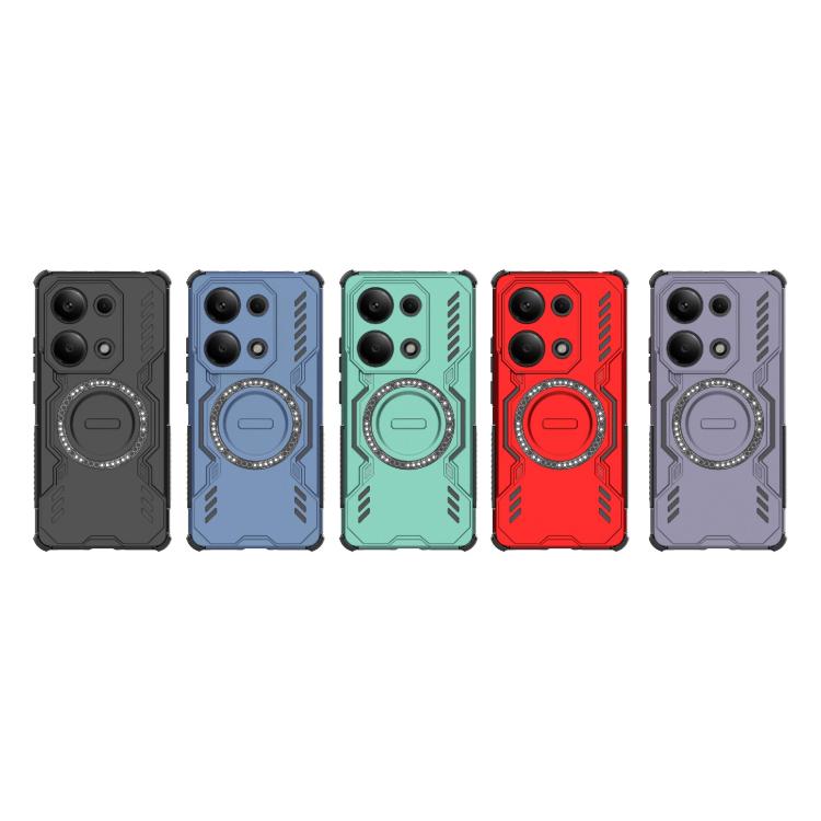 For Redmi Note 13 Pro 4G Global Butterfly Armor MagSafe Magnetic Ring Shockproof Phone Case