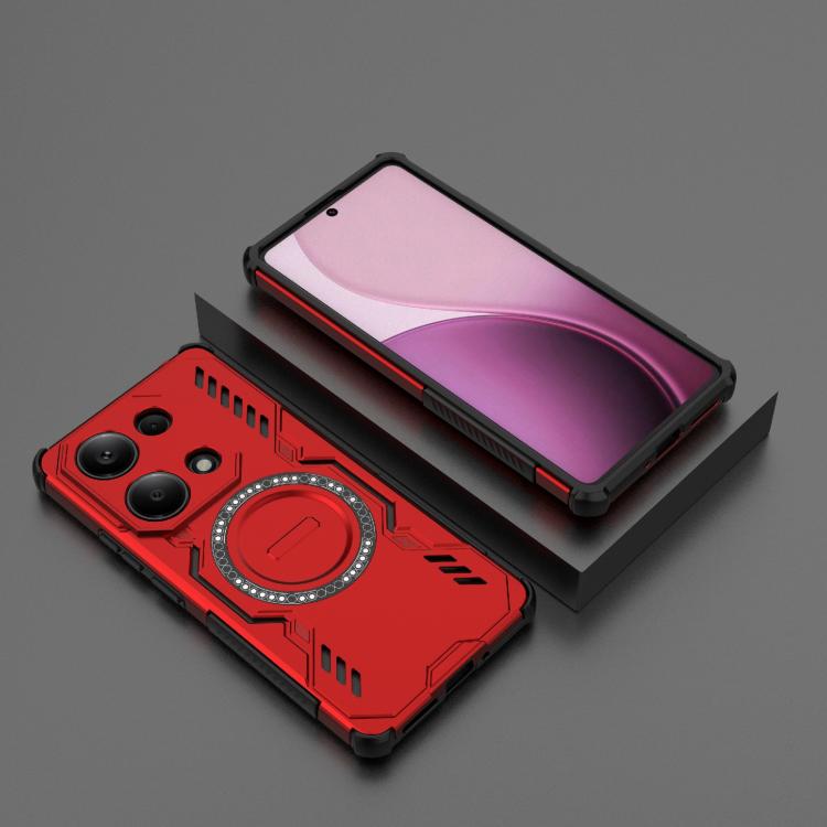 For Redmi Note 13 Pro 4G Global Butterfly Armor MagSafe Magnetic Ring Shockproof Phone Case