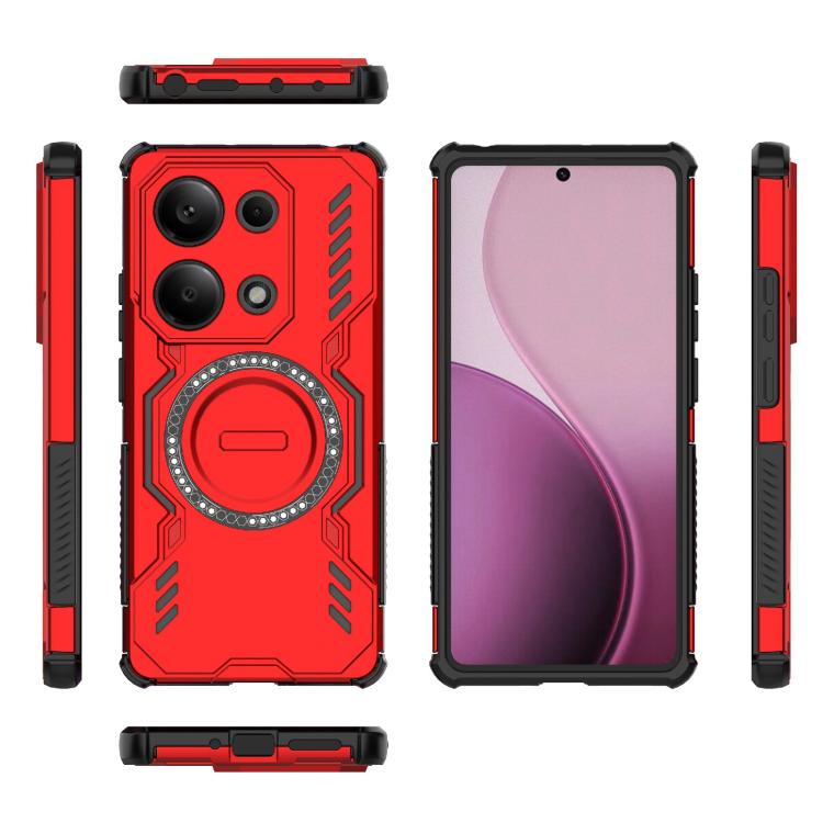 For Redmi Note 13 Pro 4G Global Butterfly Armor MagSafe Magnetic Ring Shockproof Phone Case