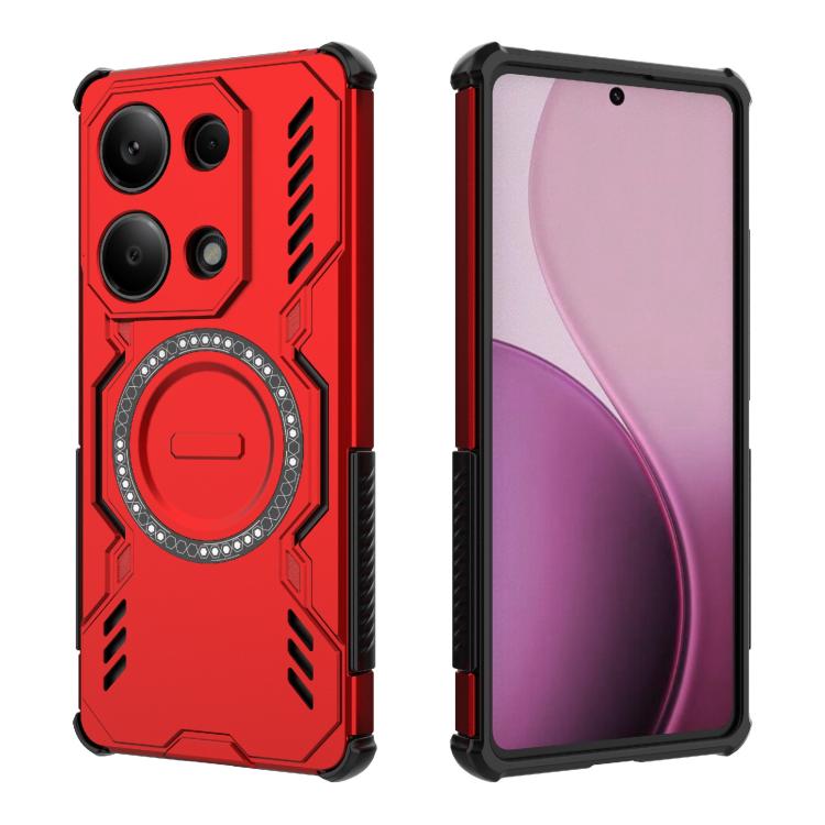 For Redmi Note 13 Pro 4G Global Butterfly Armor MagSafe Magnetic Ring Shockproof Phone Case