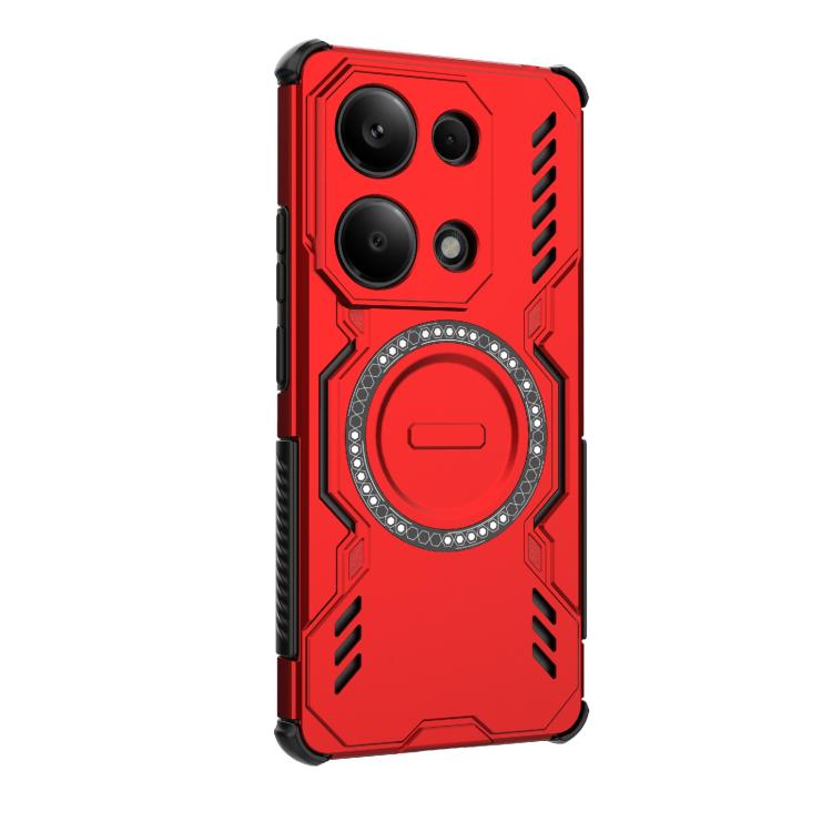 For Redmi Note 13 Pro 4G Global Butterfly Armor MagSafe Magnetic Ring Shockproof Phone Case
