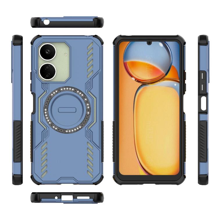 For Redmi 13C 4G Global Butterfly Armor MagSafe Magnetic Ring Shockproof Phone Case