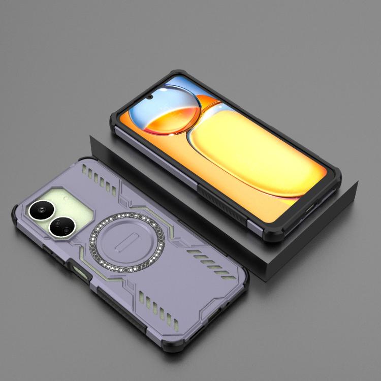 For Redmi 13C 4G Global Butterfly Armor MagSafe Magnetic Ring Shockproof Phone Case