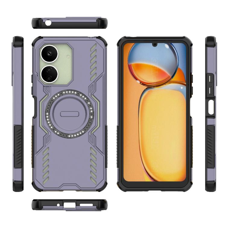 For Redmi 13C 4G Global Butterfly Armor MagSafe Magnetic Ring Shockproof Phone Case