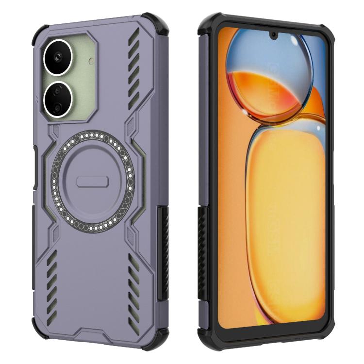 For Redmi 13C 4G Global Butterfly Armor MagSafe Magnetic Ring Shockproof Phone Case