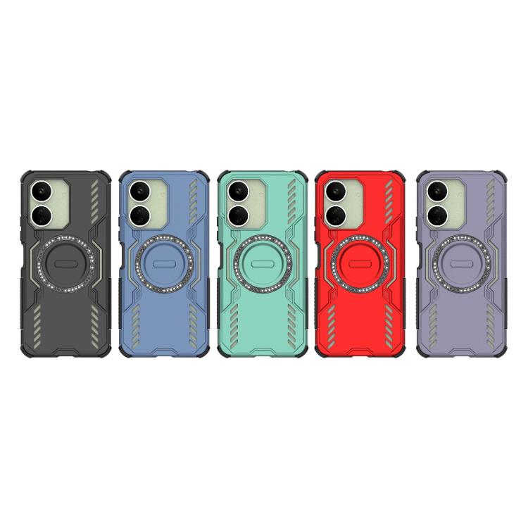 For Redmi 13C 4G Global Butterfly Armor MagSafe Magnetic Ring Shockproof Phone Case