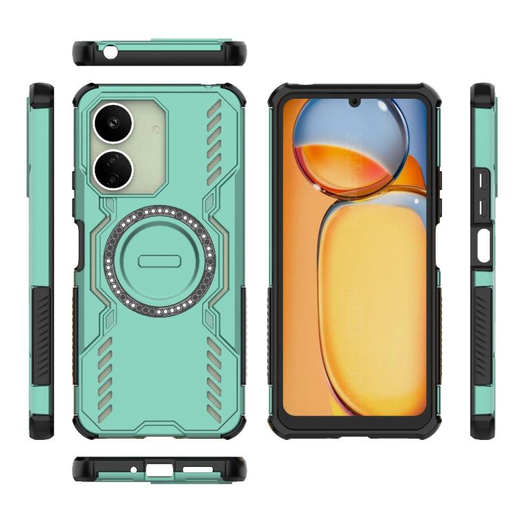 For Redmi 13C 4G Global Butterfly Armor MagSafe Magnetic Ring Shockproof Phone Case