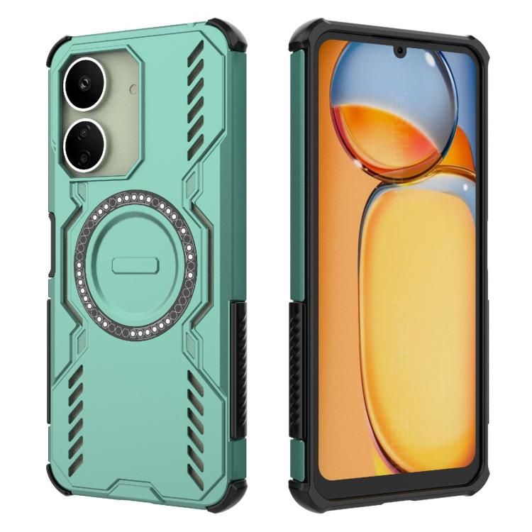 For Redmi 13C 4G Global Butterfly Armor MagSafe Magnetic Ring Shockproof Phone Case