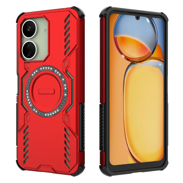 For Redmi 13C 4G Global Butterfly Armor MagSafe Magnetic Ring Shockproof Phone Case