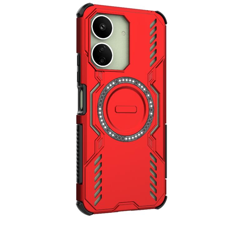For Redmi 13C 4G Global Butterfly Armor MagSafe Magnetic Ring Shockproof Phone Case