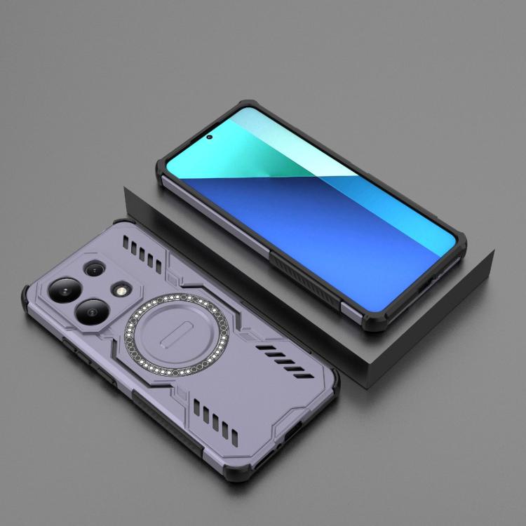 For Redmi Note 13 4G Global Butterfly Armor MagSafe Magnetic Ring Shockproof Phone Case