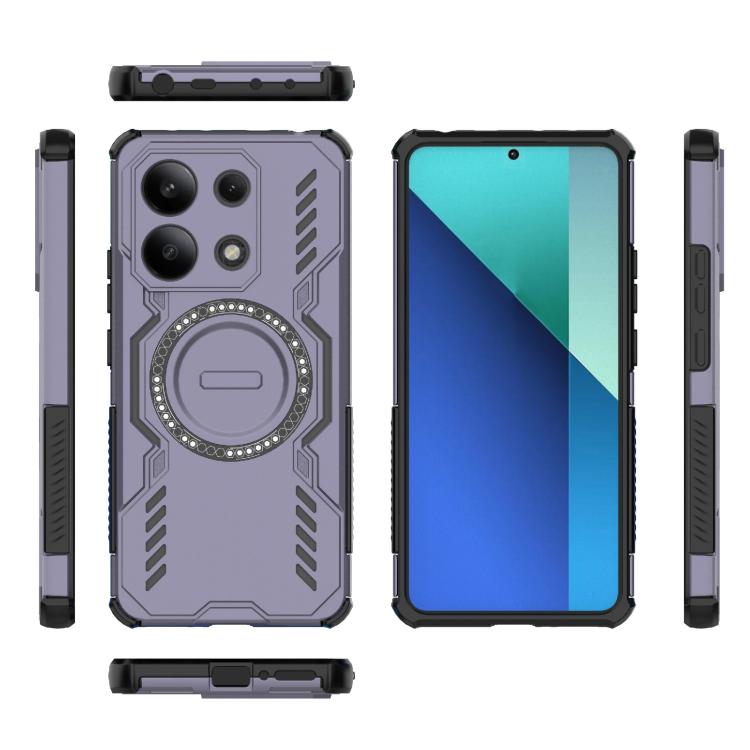 For Redmi Note 13 4G Global Butterfly Armor MagSafe Magnetic Ring Shockproof Phone Case