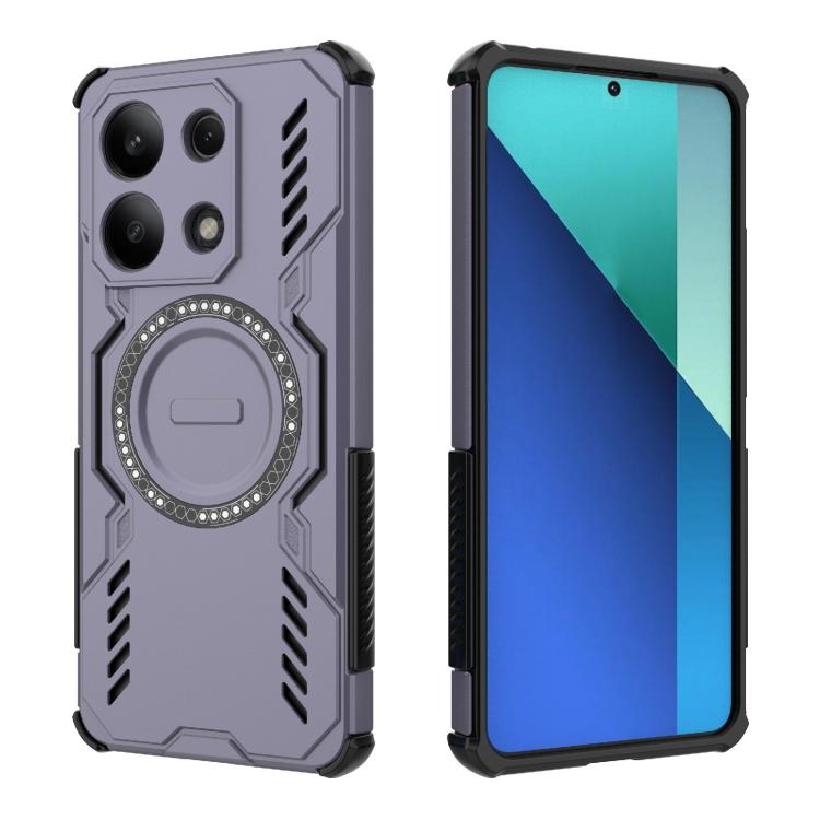 For Redmi Note 13 4G Global Butterfly Armor MagSafe Magnetic Ring Shockproof Phone Case