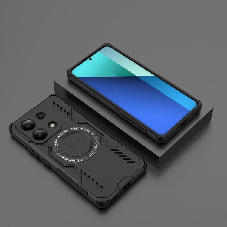 For Redmi Note 13 4G Global Butterfly Armor MagSafe Magnetic Ring Shockproof Phone Case