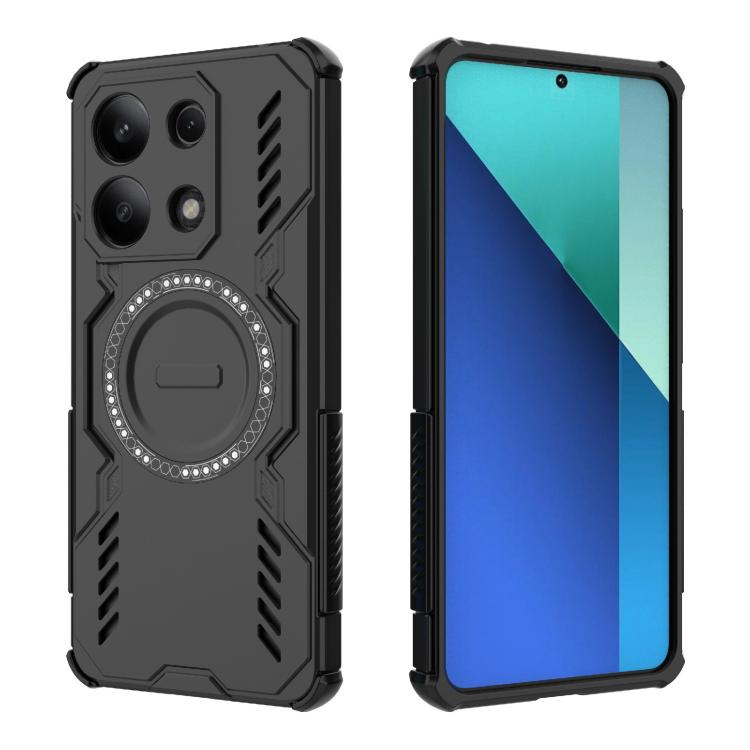 For Redmi Note 13 4G Global Butterfly Armor MagSafe Magnetic Ring Shockproof Phone Case