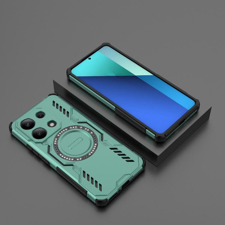 For Redmi Note 13 4G Global Butterfly Armor MagSafe Magnetic Ring Shockproof Phone Case