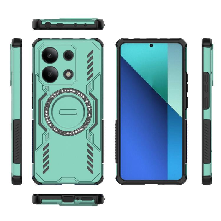 For Redmi Note 13 4G Global Butterfly Armor MagSafe Magnetic Ring Shockproof Phone Case