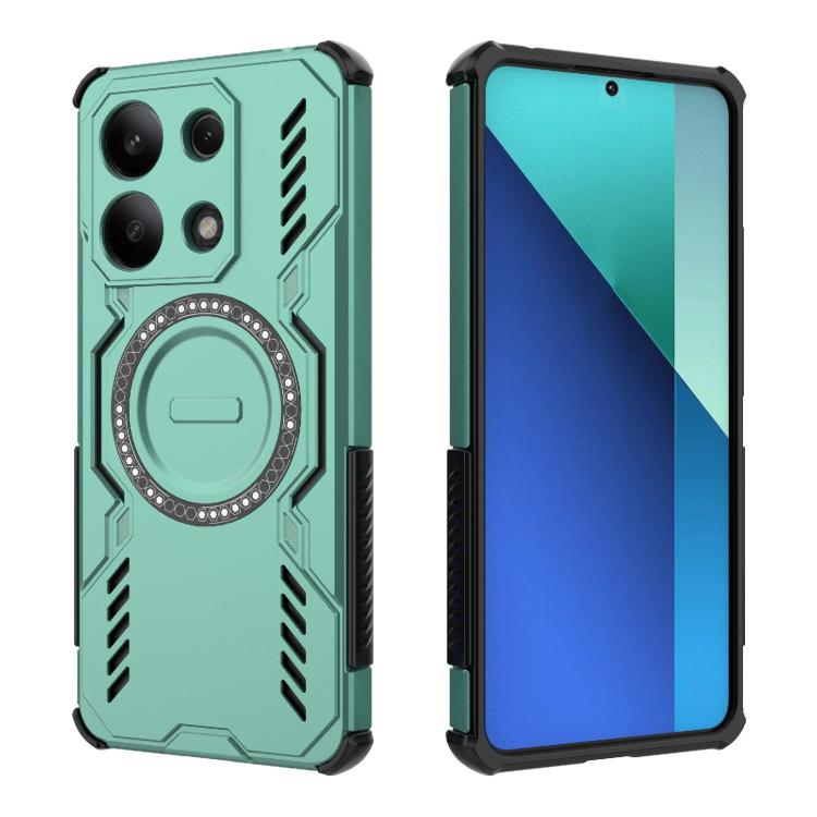 For Redmi Note 13 4G Global Butterfly Armor MagSafe Magnetic Ring Shockproof Phone Case
