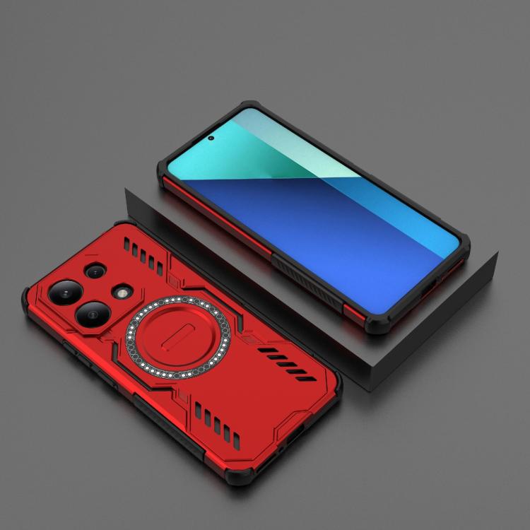 For Redmi Note 13 4G Global Butterfly Armor MagSafe Magnetic Ring Shockproof Phone Case