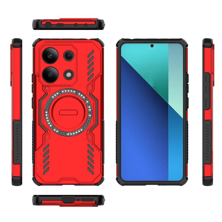 For Redmi Note 13 4G Global Butterfly Armor MagSafe Magnetic Ring Shockproof Phone Case