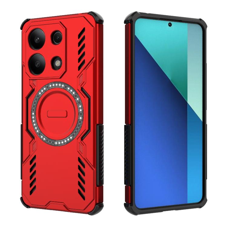For Redmi Note 13 4G Global Butterfly Armor MagSafe Magnetic Ring Shockproof Phone Case