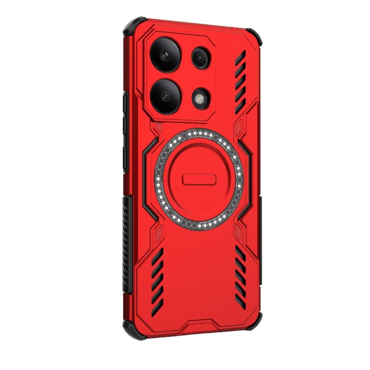 For Redmi Note 13 4G Global Butterfly Armor MagSafe Magnetic Ring Shockproof Phone Case