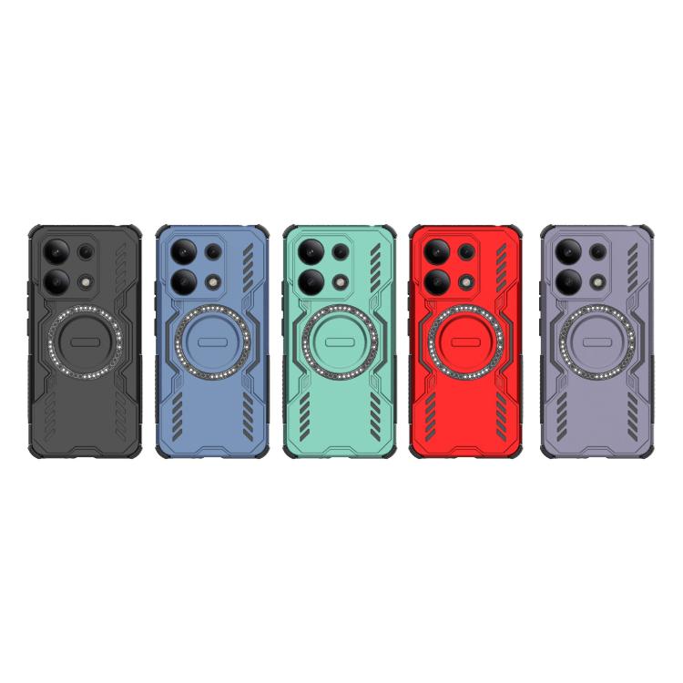 For Redmi Note 13 4G Global Butterfly Armor MagSafe Magnetic Ring Shockproof Phone Case