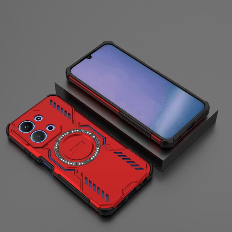 For Redmi 15C 5G / 4G EU 173mm Butterfly Armor MagSafe Magnetic Ring Shockproof Phone Case
