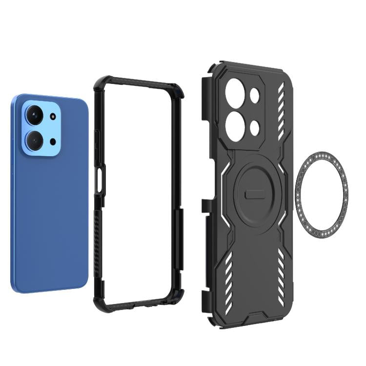 For Redmi 15C 5G / 4G EU 173mm Butterfly Armor MagSafe Magnetic Ring Shockproof Phone Case
