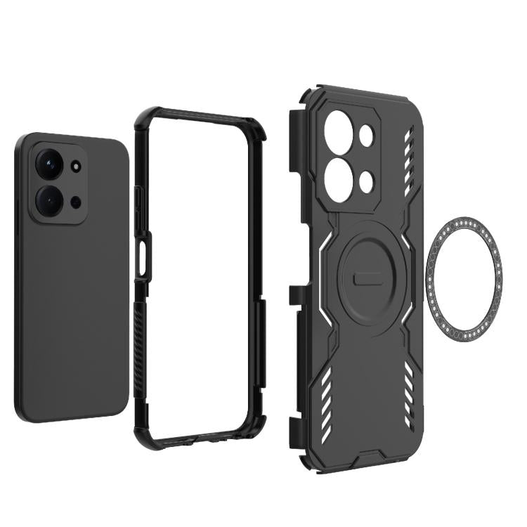 For Redmi 15C 5G / 4G Global 171mm Butterfly Armor MagSafe Magnetic Ring Shockproof Phone Case