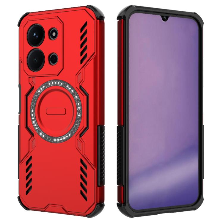 For Redmi 15C 5G / 4G Global 171mm Butterfly Armor MagSafe Magnetic Ring Shockproof Phone Case