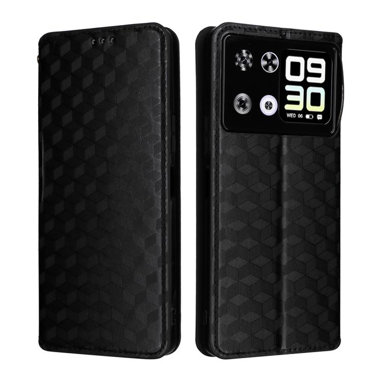 For Cubot P90 Cubic Grid Texture Flip Leather Phone Case