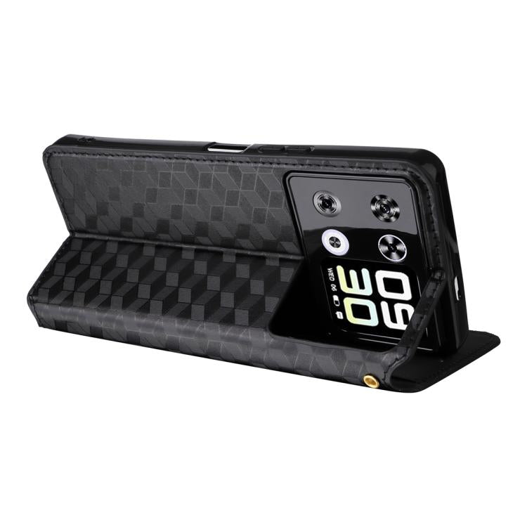 For Cubot P90 Cubic Grid Texture Flip Leather Phone Case