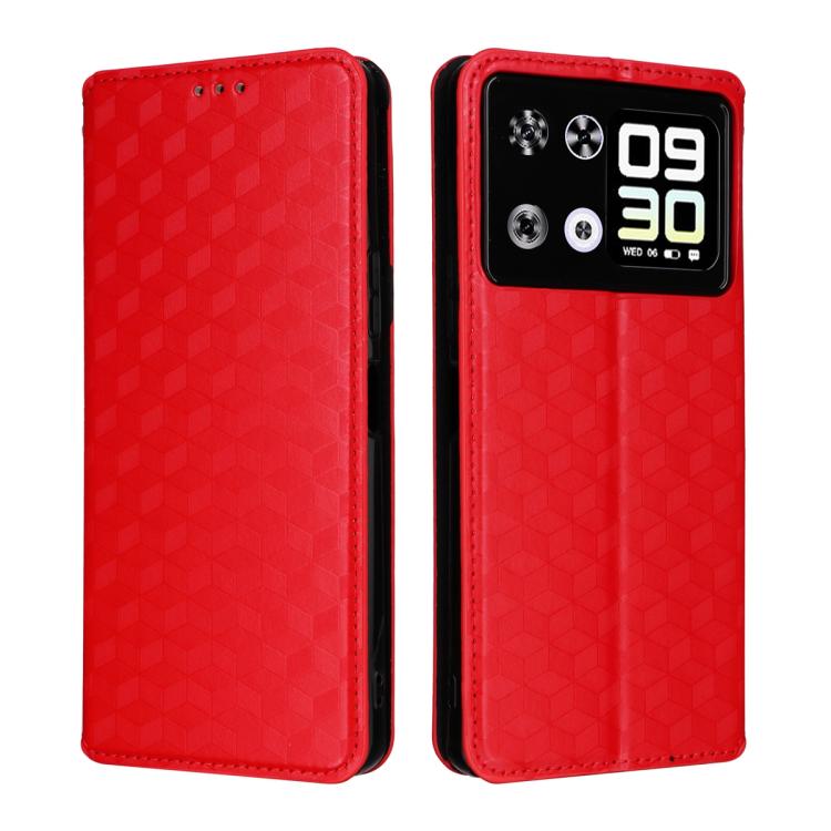 For Cubot P90 Cubic Grid Texture Flip Leather Phone Case