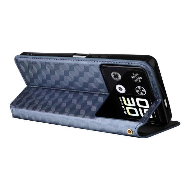 For Cubot P90 Cubic Grid Texture Flip Leather Phone Case
