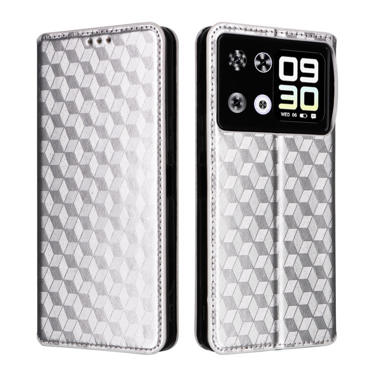 For Cubot P90 Cubic Grid Texture Flip Leather Phone Case
