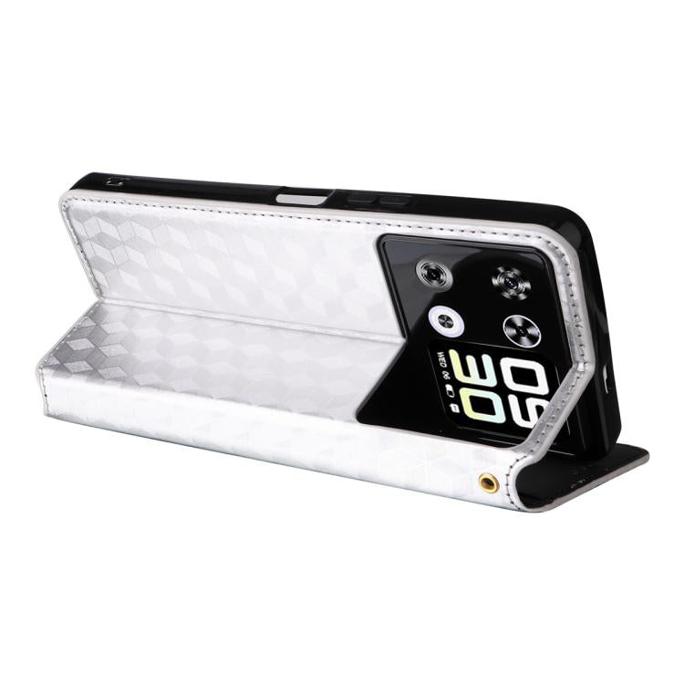 For Cubot P90 Cubic Grid Texture Flip Leather Phone Case