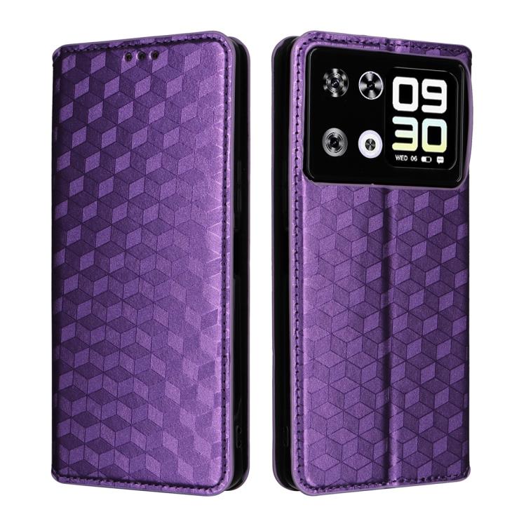 For Cubot P90 Cubic Grid Texture Flip Leather Phone Case
