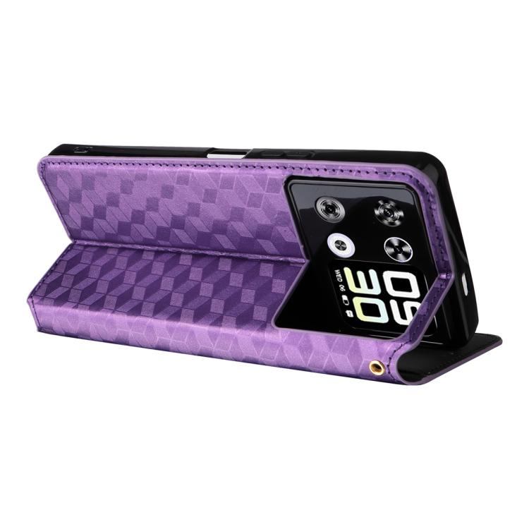 For Cubot P90 Cubic Grid Texture Flip Leather Phone Case
