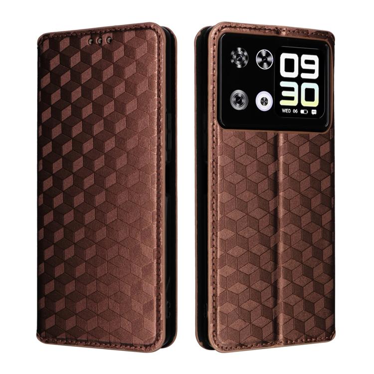For Cubot P90 Cubic Grid Texture Flip Leather Phone Case