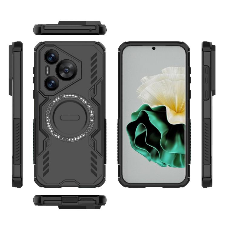 For Huawei Pura 70 Butterfly Armor MagSafe Magnetic Ring Shockproof Phone Case