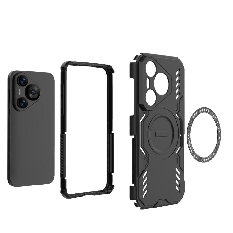 For Huawei Pura 70 Butterfly Armor MagSafe Magnetic Ring Shockproof Phone Case