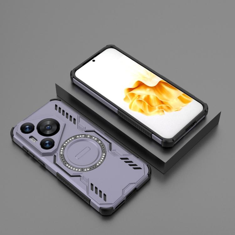 For Huawei Pura 70 Pro Butterfly Armor MagSafe Magnetic Ring Shockproof Phone Case